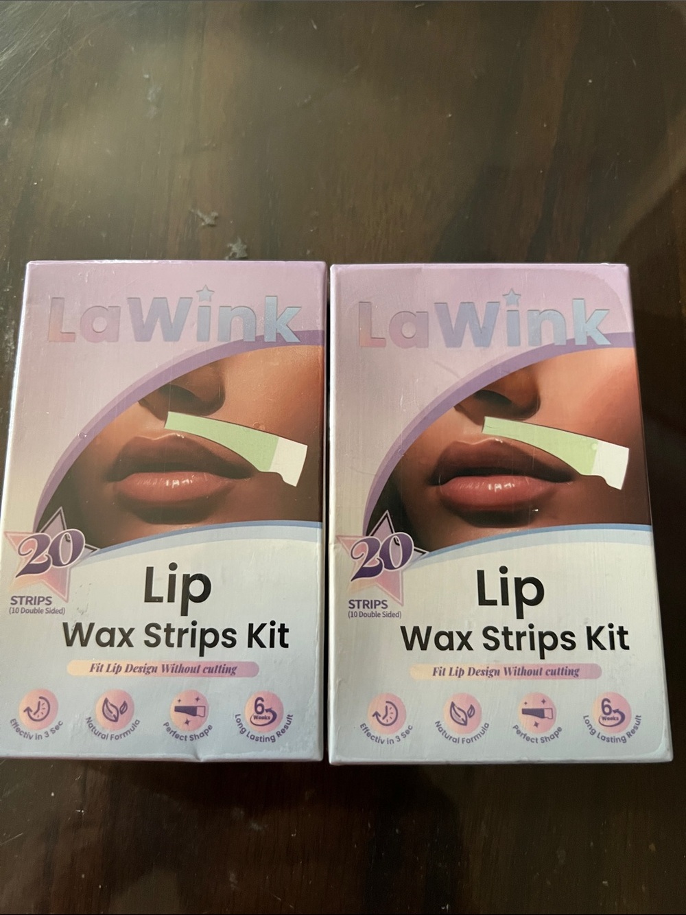 Wink Lip Wax Strips Kit — Pink Lip Wax Strips (20 Count) x 2  40 strips !
